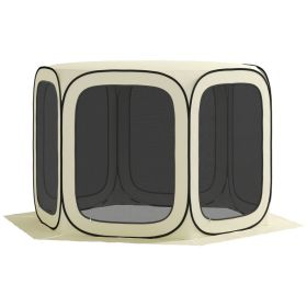 11 x 11ft Pop Up Screen Tent, UPF50+ Portable Camping Gazebo Screen House with Carry Bag, Beige (Option: Beige-760x760x80 mm) 11 x 11ft Pop Up Screen Tent, UPF50+ Portable Camping Gazebo Screen House with Carry Bag, Beige (Option: Beige-760x760x80 mm)